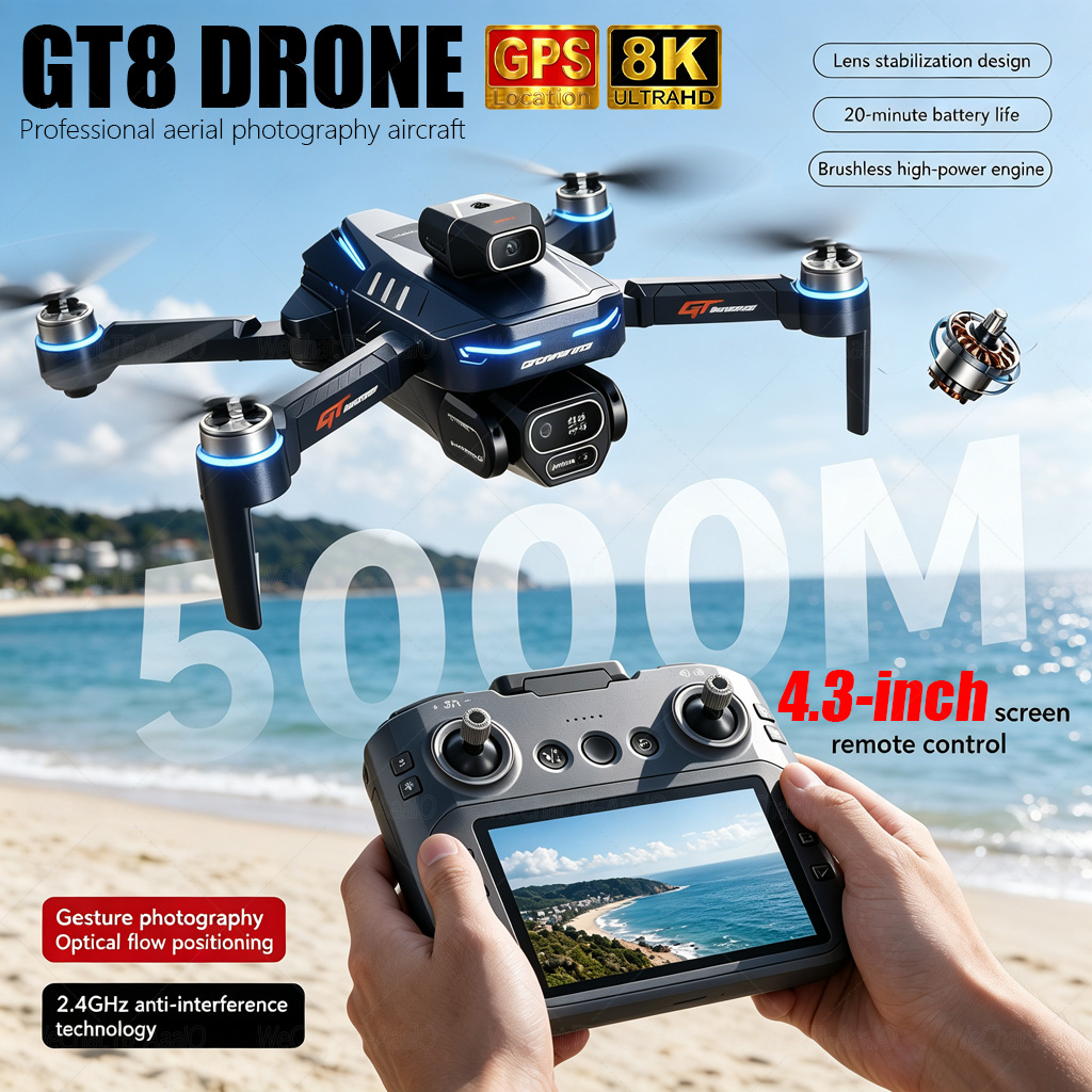 NUEVO Dron GT8 HD RC 4K Profes - Drone Photogrammetry reseña y precio